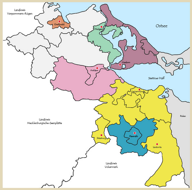 Karte Vorpommern Greifswald